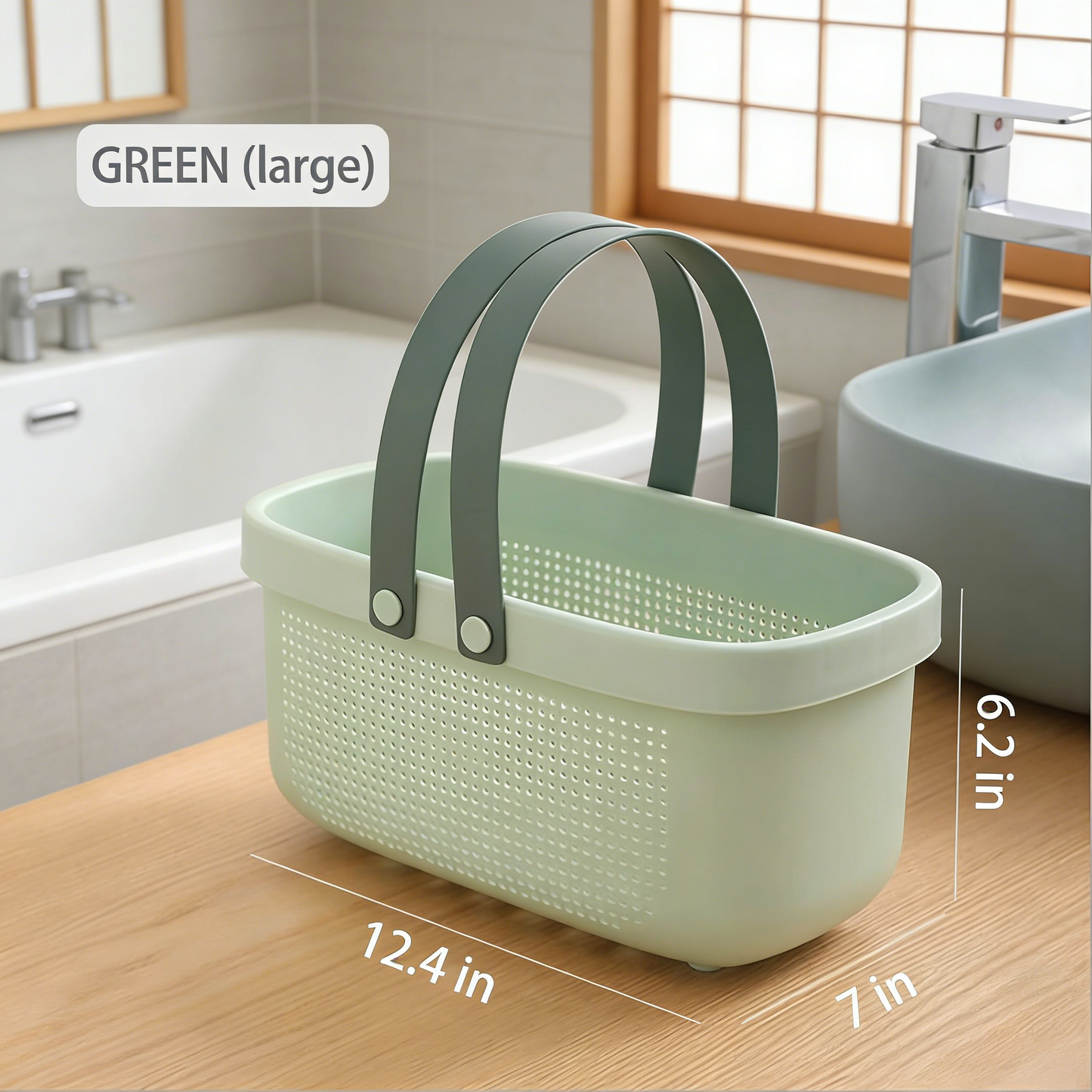 Plastic Portable Shower Caddy Basket with Handle, Drainable Storage Organizer for Bathroom & Dorm