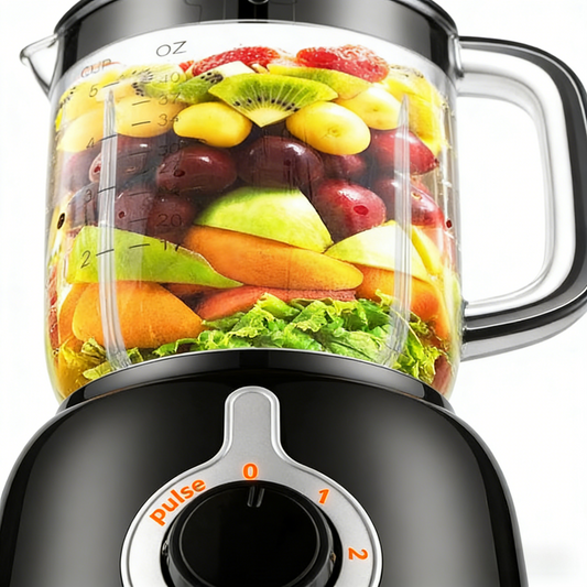 40oz Countertop Blender with 2 Speed & Pulse Function, 6 Stainless Steel Blades for Smoothies & Juices